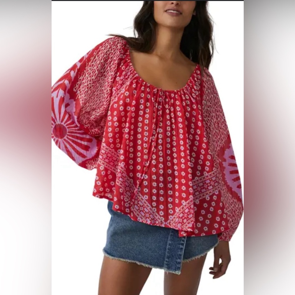 Free People Elena floral print top
